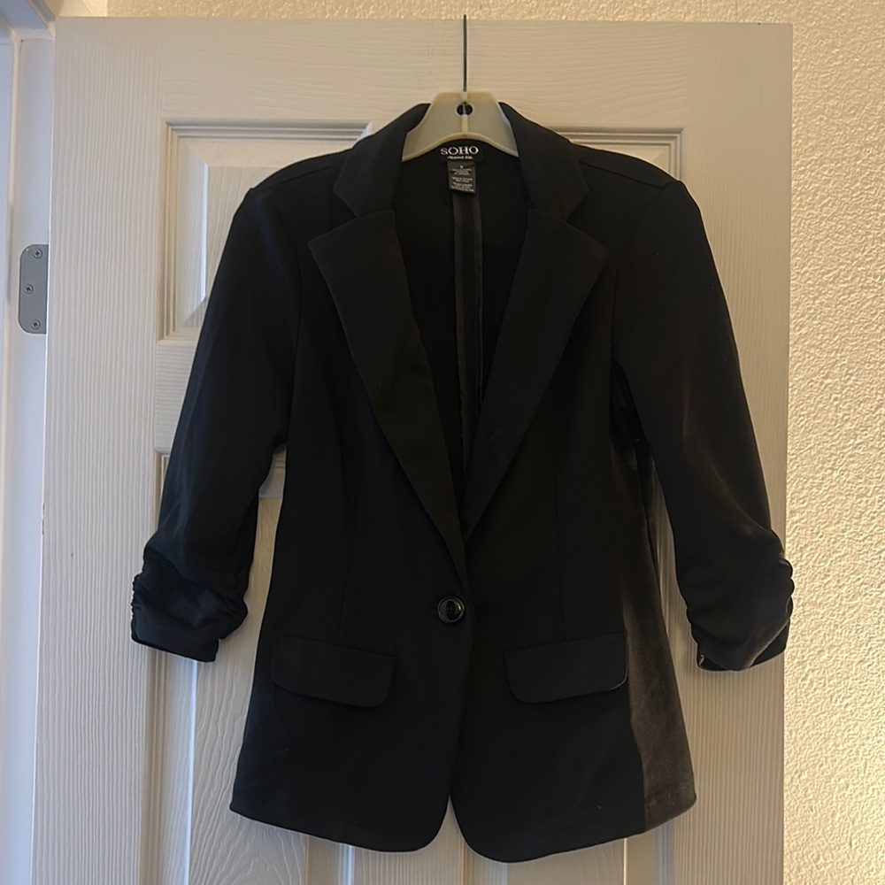 Soho Black Tailored Blazer with Notched Lapel